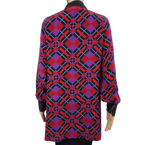 Bob Mackie Wearable Art Button-Up Tunic 100% Silk Womens Size S - Picture 4 of 10